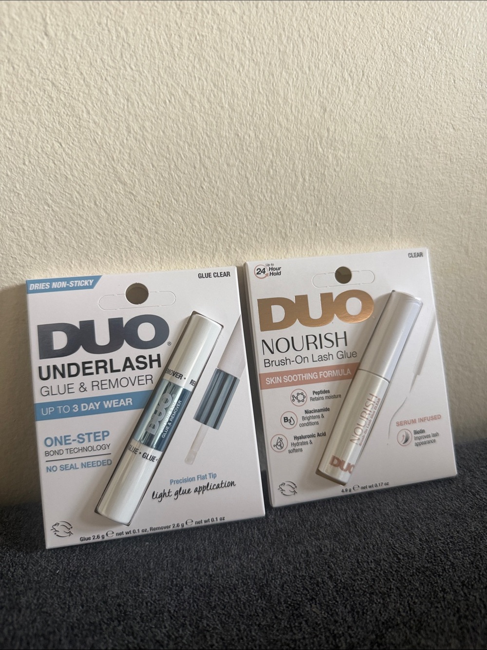 New sealed DUO Underlash & Nourish Clear Lash Glue Duo